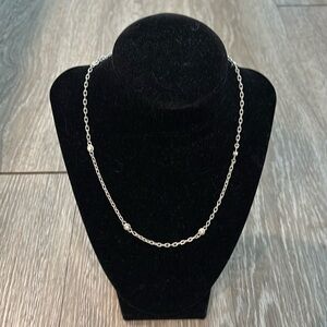 Judith Ripka 18” sterling silver Diamonique station necklace